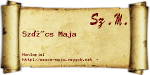 Szűcs Maja névjegykártya