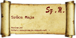 Szűcs Maja névjegykártya