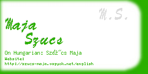 maja szucs business card